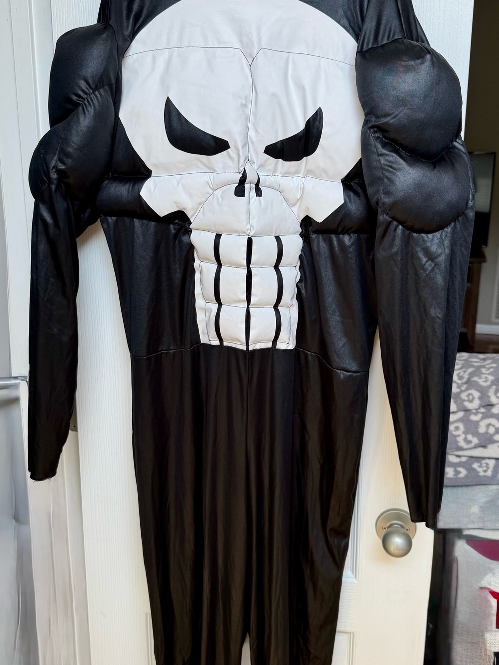 Mens Black and White Skull Punisher Costume - Marvel Size XL